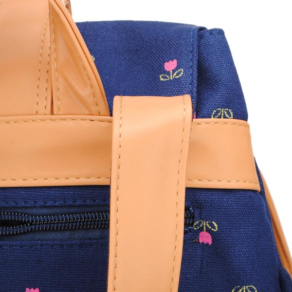 Vintage Girls Small Flowers Backpack Canvas Schoolbag Rucksack